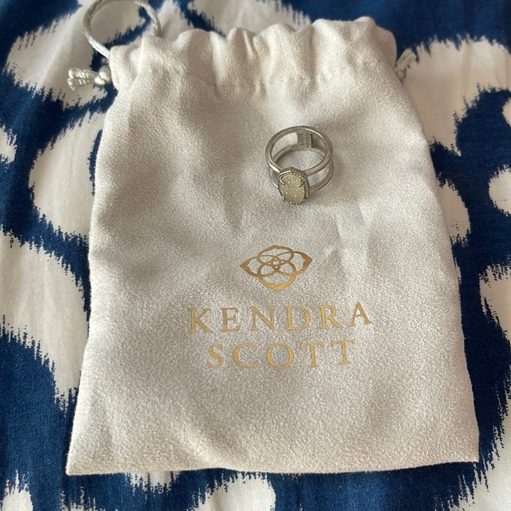 Kendra Scott white iridescent ring